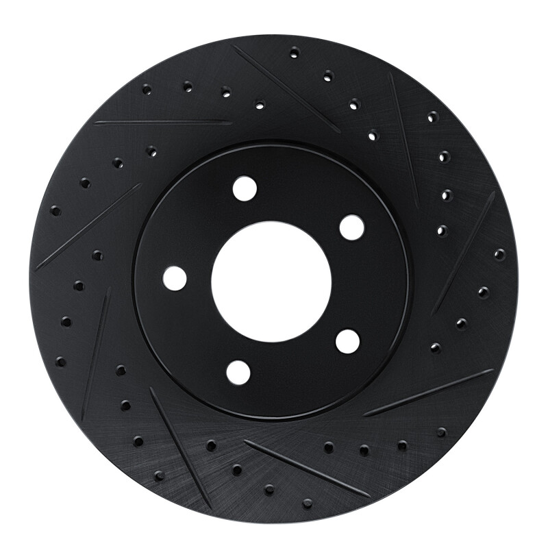 Buick Rendezvous Brake Rotor (1) - Front Right - R1 Concepts - Drilled & Slotted - Black - `01-`07